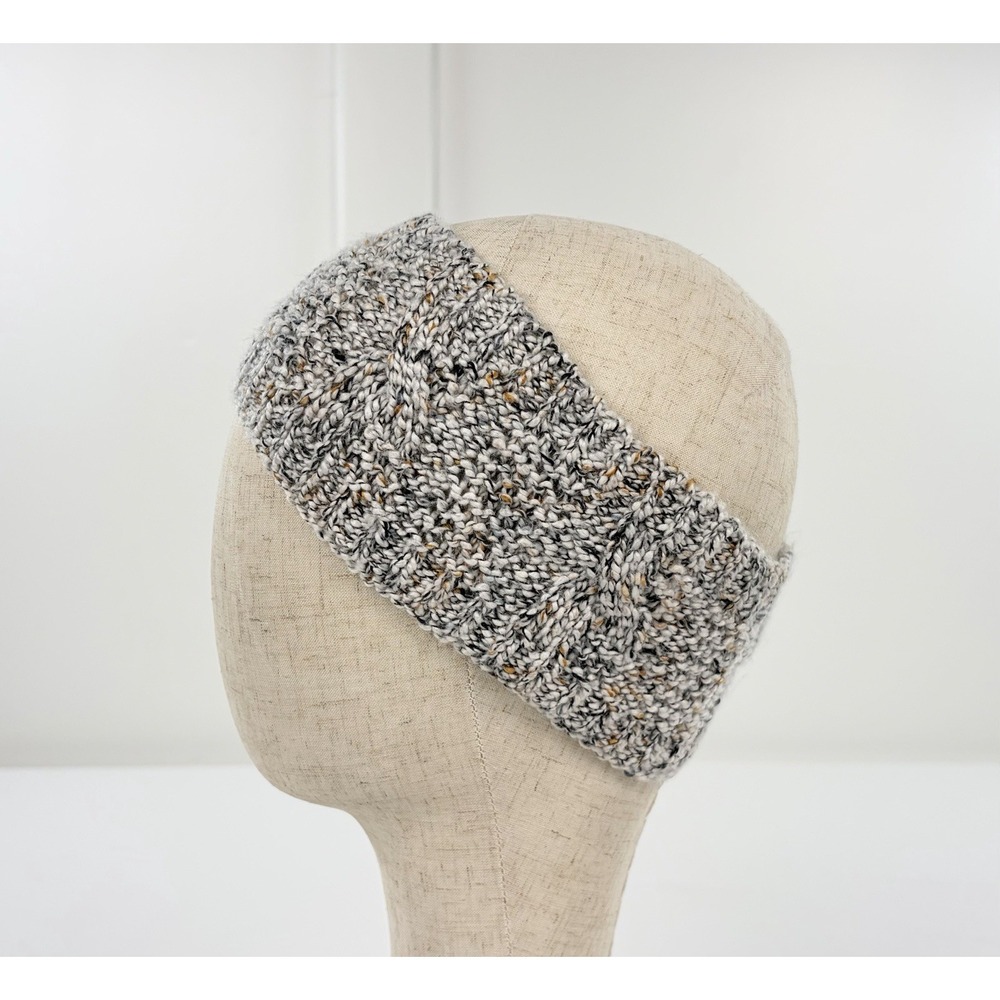 Simply Noelle Gray Black White Marled Soft Knit Ear Warmer Winter Headband